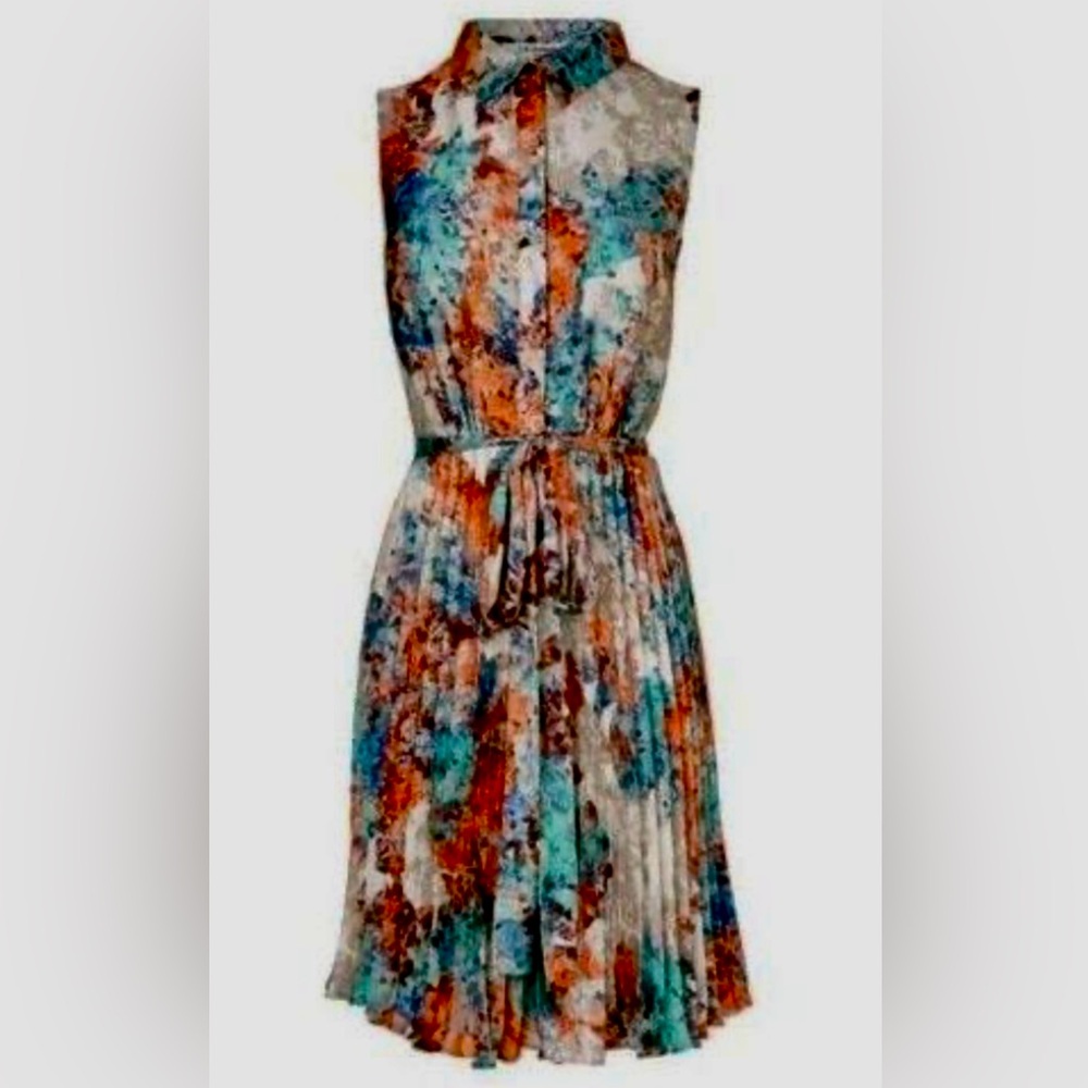 LK Bennet Sleeveless Dress with Pleated Skirt size 8